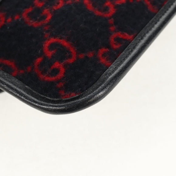 GUCCI GG Canvas Waist bag Wool Navy Gold 598181 Auth 159020V