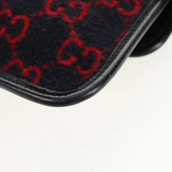 GUCCI GG Canvas Waist bag Wool Navy Gold 598181 Auth 159020V