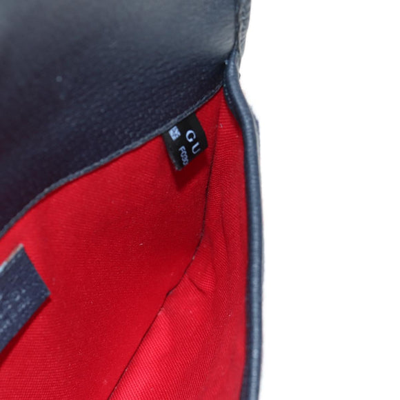 GUCCI GG Canvas Waist bag Wool Navy Gold 598181 Auth 159020V