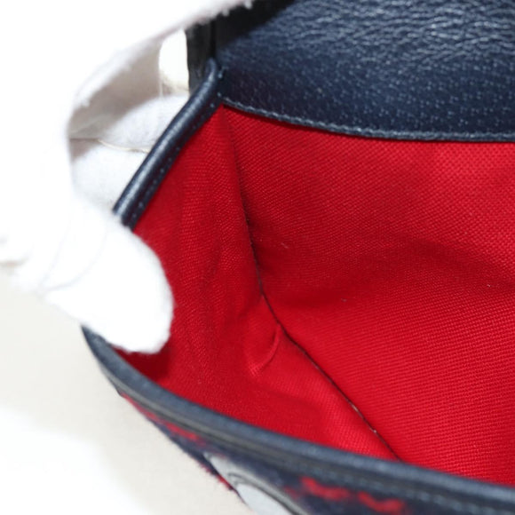 GUCCI GG Canvas Waist bag Wool Navy Gold 598181 Auth 159020V