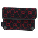 GUCCI GG Canvas Waist bag Wool Navy Gold 598181 Auth 159020V-13