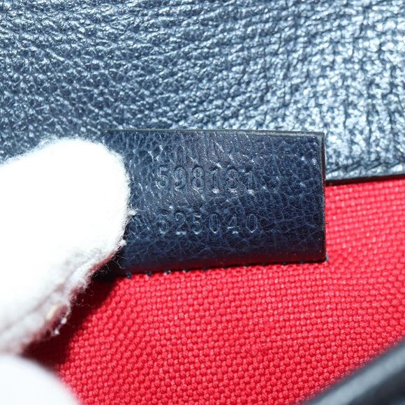 GUCCI GG Canvas Waist bag Wool Navy Gold 598181 Auth 159020V