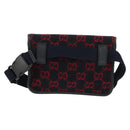 GUCCI GG Canvas Waist bag Wool Navy Gold 598181 Auth 159020V-2