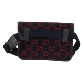 GUCCI GG Canvas Waist bag Wool Navy Gold 598181 Auth 159020V - 0