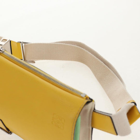 LOEWE Gürteltasche Leder Gelb Silber Original 159022V