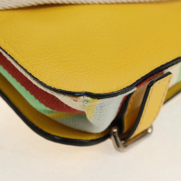 LOEWE Waist bag Leather Yellow Silver Auth 159022V