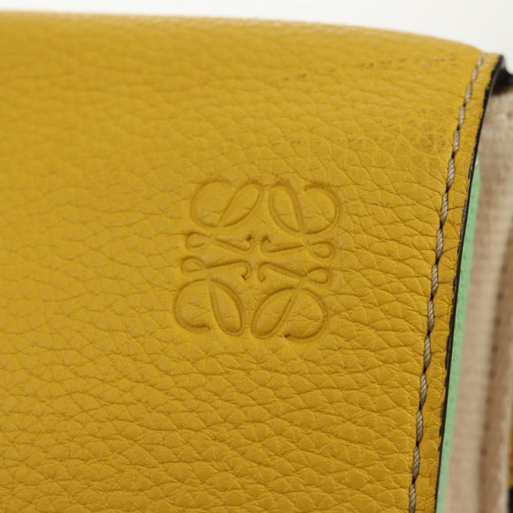 LOEWE Waist bag Leather Yellow Silver Auth 159022V