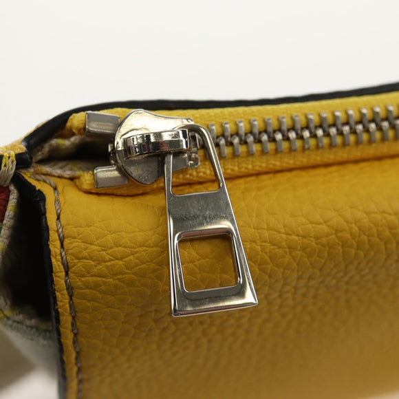 LOEWE Waist bag Leather Yellow Silver Auth 159022V