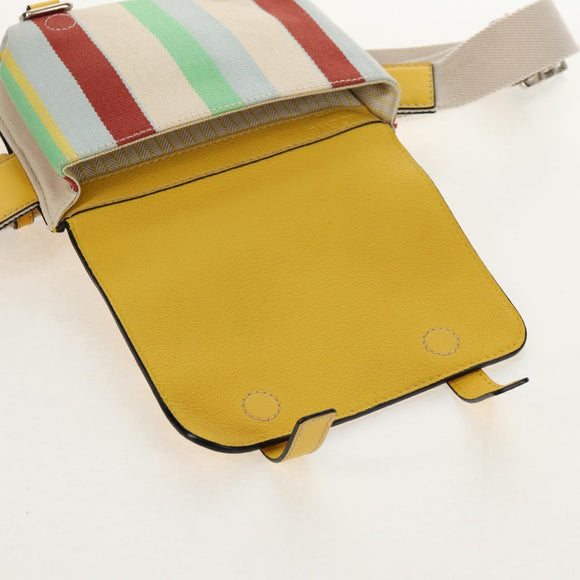 LOEWE Waist bag Leather Yellow Silver Auth 159022V