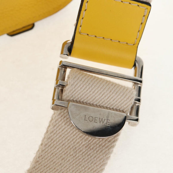 LOEWE Waist bag Leather Yellow Silver Auth 159022V