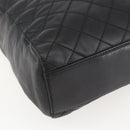 PRADA Chain Shoulder Bag Leather Black Gold Auth 159024-14