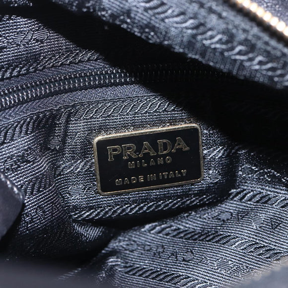 PRADA Chain Shoulder Bag Leather Black Gold Auth 159024