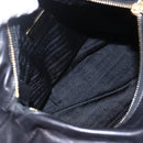 PRADA Chain Shoulder Bag Leather Black Gold Auth 159024-11