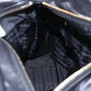 PRADA Chain Shoulder Bag Leather Black Gold Auth 159024-22