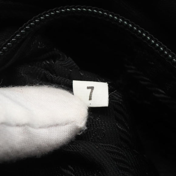 PRADA Chain Shoulder Bag Leather Black Gold Auth 159024