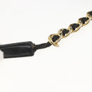 PRADA Chain Shoulder Bag Leather Black Gold Auth 159024-10
