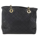 PRADA Chain Shoulder Bag Leather Black Gold Auth 159024-2