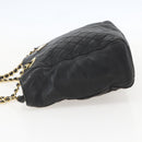 PRADA Chain Shoulder Bag Leather Black Gold Auth 159024-3