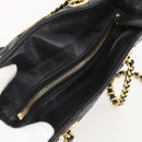 PRADA Chain Shoulder Bag Leather Black Gold Auth 159024-6