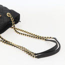 PRADA Chain Shoulder Bag Leather Black Gold Auth 159024-7