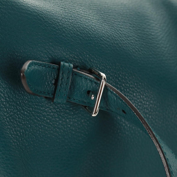 GUCCI Bamboo Backpack Leather Green Silver 370833 Auth 159026V