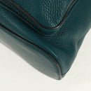 GUCCI Bamboo Backpack Leather Green Silver 370833 Auth 159026V-18