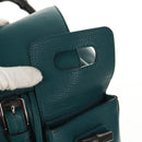 GUCCI Bamboo Backpack Leather Green Silver 370833 Auth 159026V-23