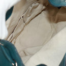 GUCCI Bamboo Backpack Leather Green Silver 370833 Auth 159026V-10