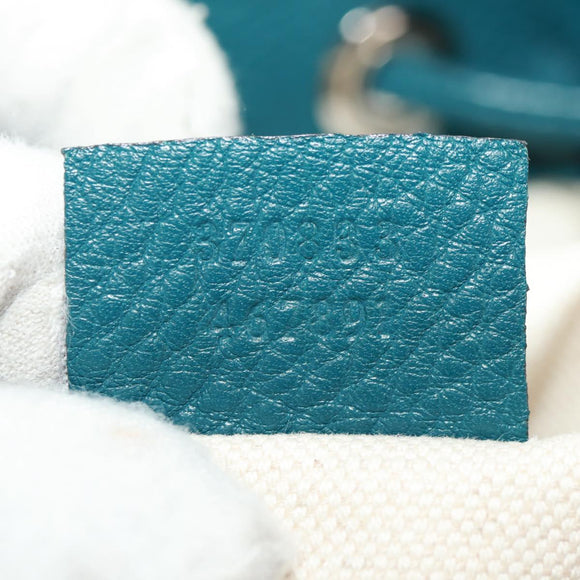 GUCCI Bamboo Backpack Leather Green Silver 370833 Auth 159026V