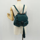 GUCCI Bamboo Backpack Leather Green Silver 370833 Auth 159026V-33