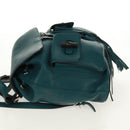 GUCCI Bamboo Backpack Leather Green Silver 370833 Auth 159026V-3