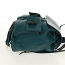 GUCCI Bamboo Backpack Leather Green Silver 370833 Auth 159026V-4