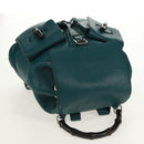 GUCCI Bamboo Backpack Leather Green Silver 370833 Auth 159026V-6