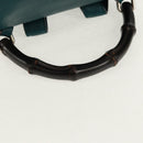 GUCCI Bamboo Backpack Leather Green Silver 370833 Auth 159026V-7