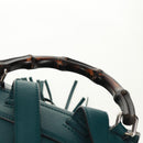 GUCCI Bamboo Backpack Leather Green Silver 370833 Auth 159026V-14