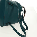 GUCCI Bamboo Backpack Leather Green Silver 370833 Auth 159026V-8