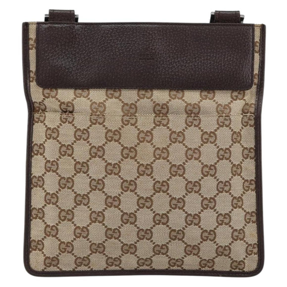 GUCCI GG Canvas Shoulder Bag Beige Silver 27639 Auth 159029