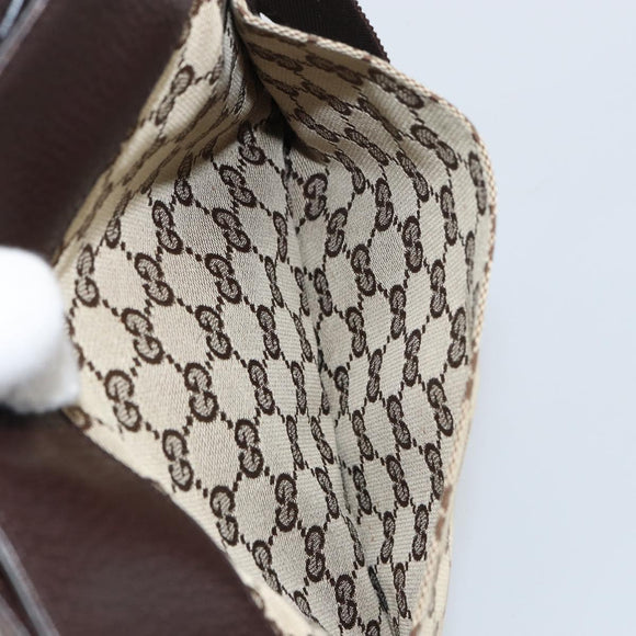 GUCCI GG Canvas Shoulder Bag Beige Silver 27639 Auth 159029V