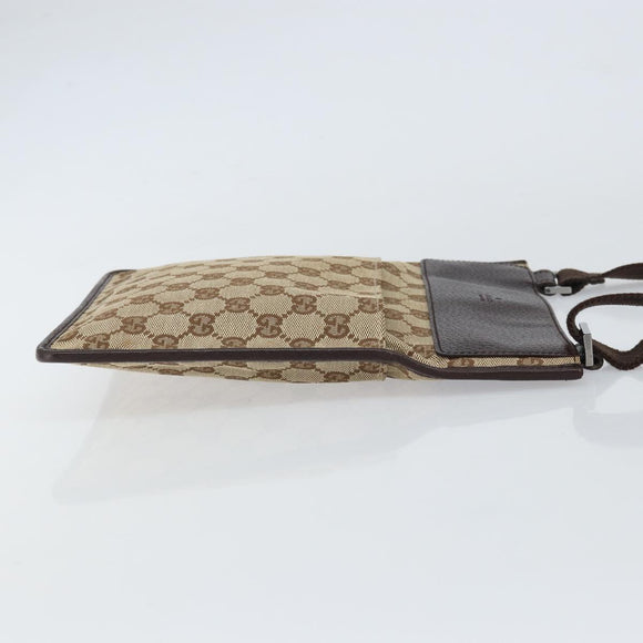 GUCCI GG Canvas Shoulder Bag Beige Silver 27639 Auth 159029