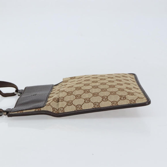 GUCCI GG Canvas Shoulder Bag Beige Silver 27639 Auth 159029