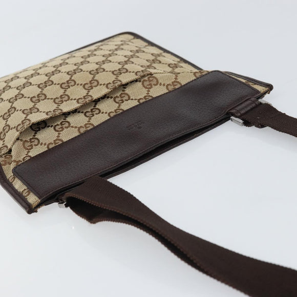 GUCCI GG Canvas Shoulder Bag Beige Silver 27639 Auth 159029