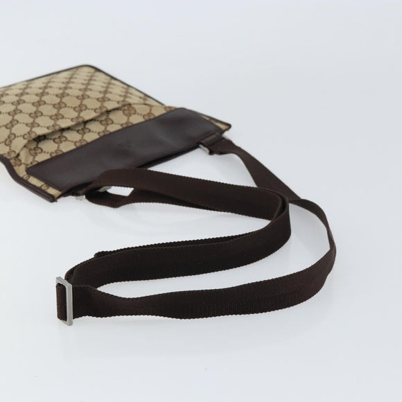 GUCCI GG Canvas Shoulder Bag Beige Silver 27639 Auth 159029