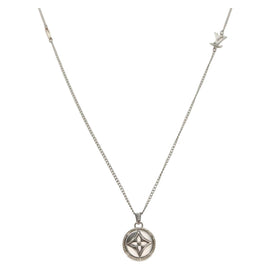 LOUIS VUITTON Twisted Flower Necklace metal Silver tone M00916 LV Auth 159032V