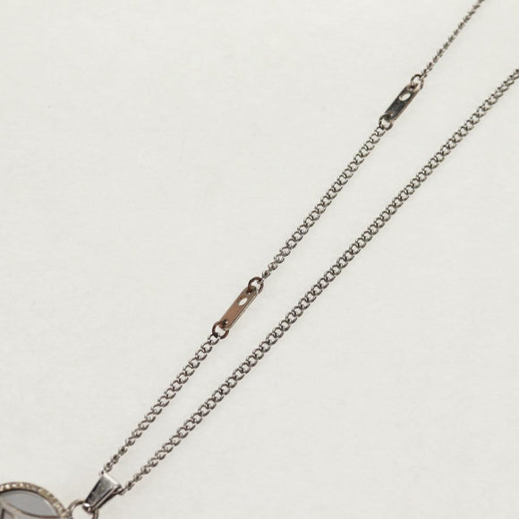 LOUIS VUITTON Twisted Flower Necklace metal Silver tone M00916 LV Auth 159032V