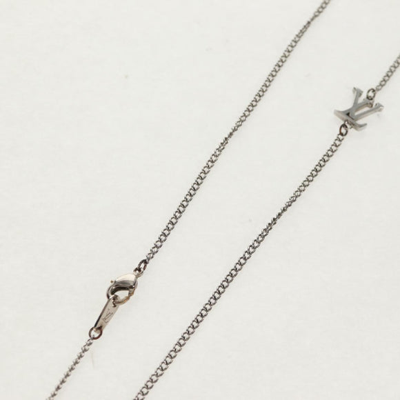 LOUIS VUITTON Twisted Flower Necklace metal Silver tone M00916 LV Auth 159032V