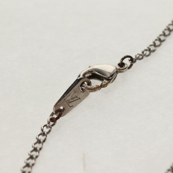 LOUIS VUITTON Twisted Flower Necklace metal Silver tone M00916 LV Auth 159032V