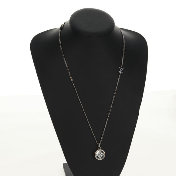 LOUIS VUITTON Twisted Flower Necklace metal Silver tone M00916 LV Auth 159032V