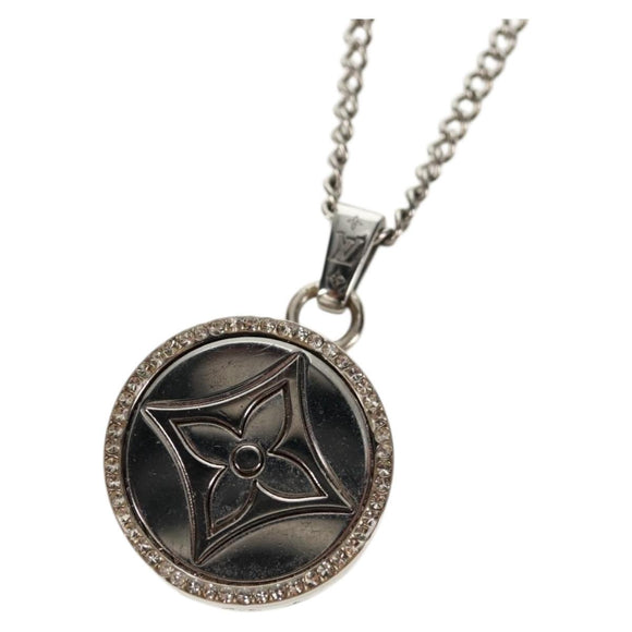 LOUIS VUITTON Twisted Flower Necklace metal Silver tone M00916 LV Auth 159032V