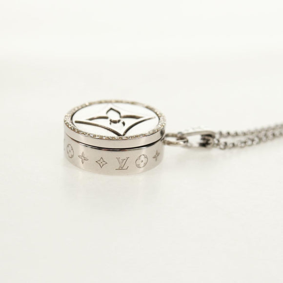 LOUIS VUITTON Twisted Flower Necklace metal Silver tone M00916 LV Auth 159032V