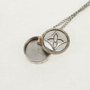 LOUIS VUITTON Twisted Flower Necklace metal Silver tone M00916 LV Auth 159032V-7
